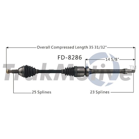 Surtrack Axle Cv Axle Shaft, Fd-8286 FD-8286